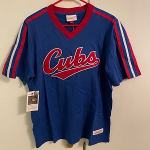 Chicago Cubs Mitchell & Ness V-Neck T-Shirt